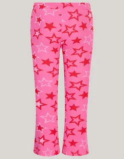 Shoeby Printed Rib Flared Legging Roze< Broeken