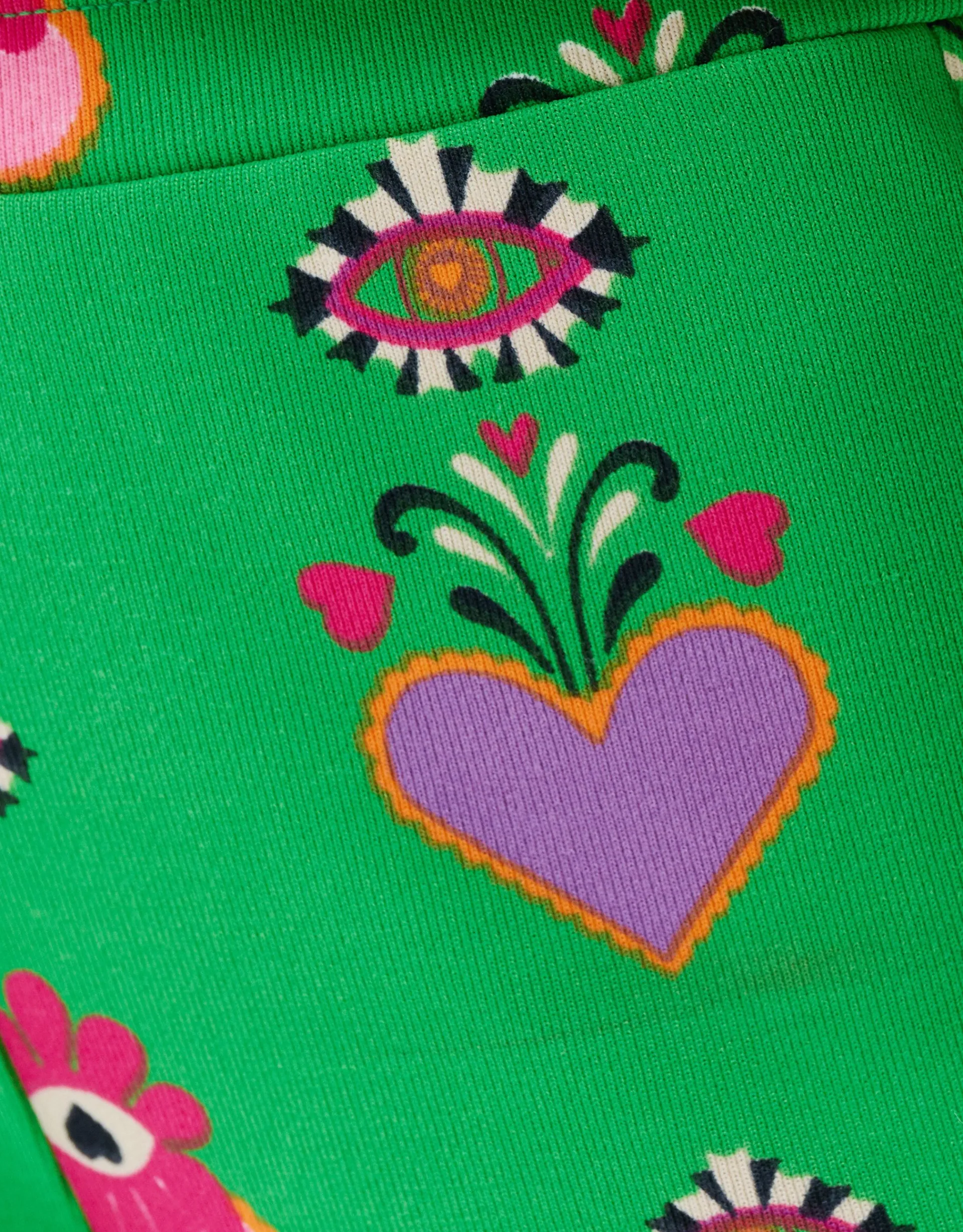 Shoeby Printed Rib Flared Legging Groen By Lizzy< Broeken