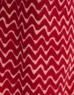 Shoeby Printed Rib Flared Roze< Broeken