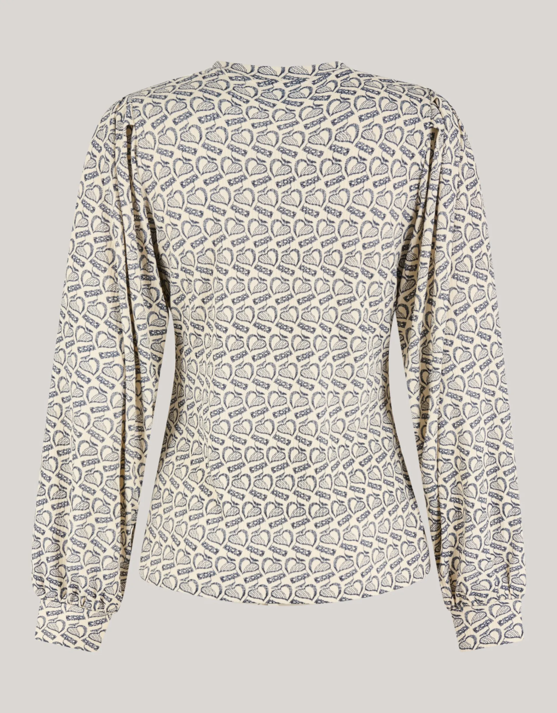 Shoeby Printed Rib Jersey Top Gebroken Wit<DAMES Tops