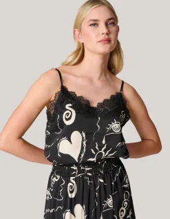 Shoeby Printed Singlet Zwart<DAMES Tops