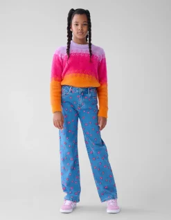 Shoeby Printed Straight Fit Jeans Blauw< Jeans