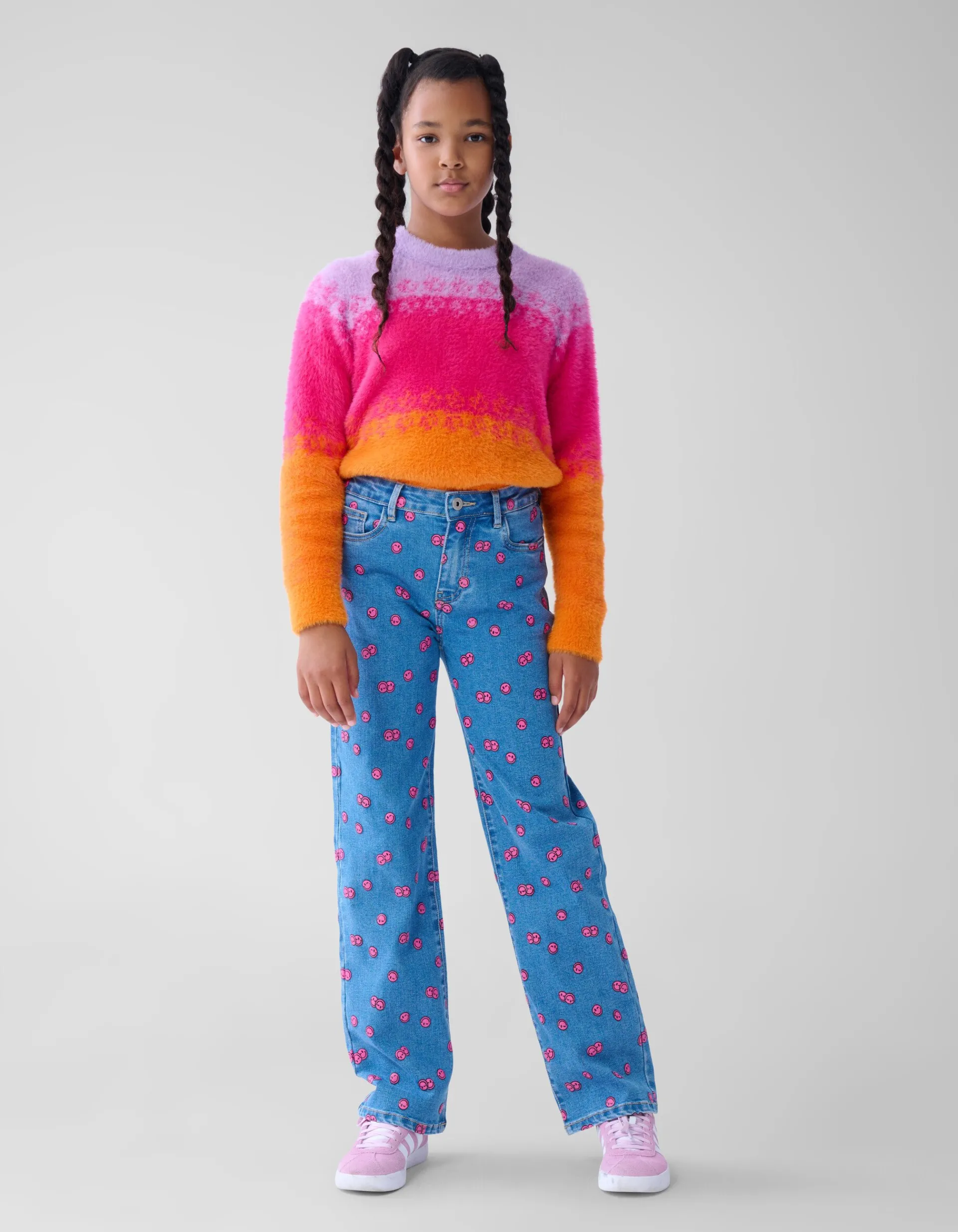 Shoeby Printed Straight Fit Jeans Blauw< Jeans