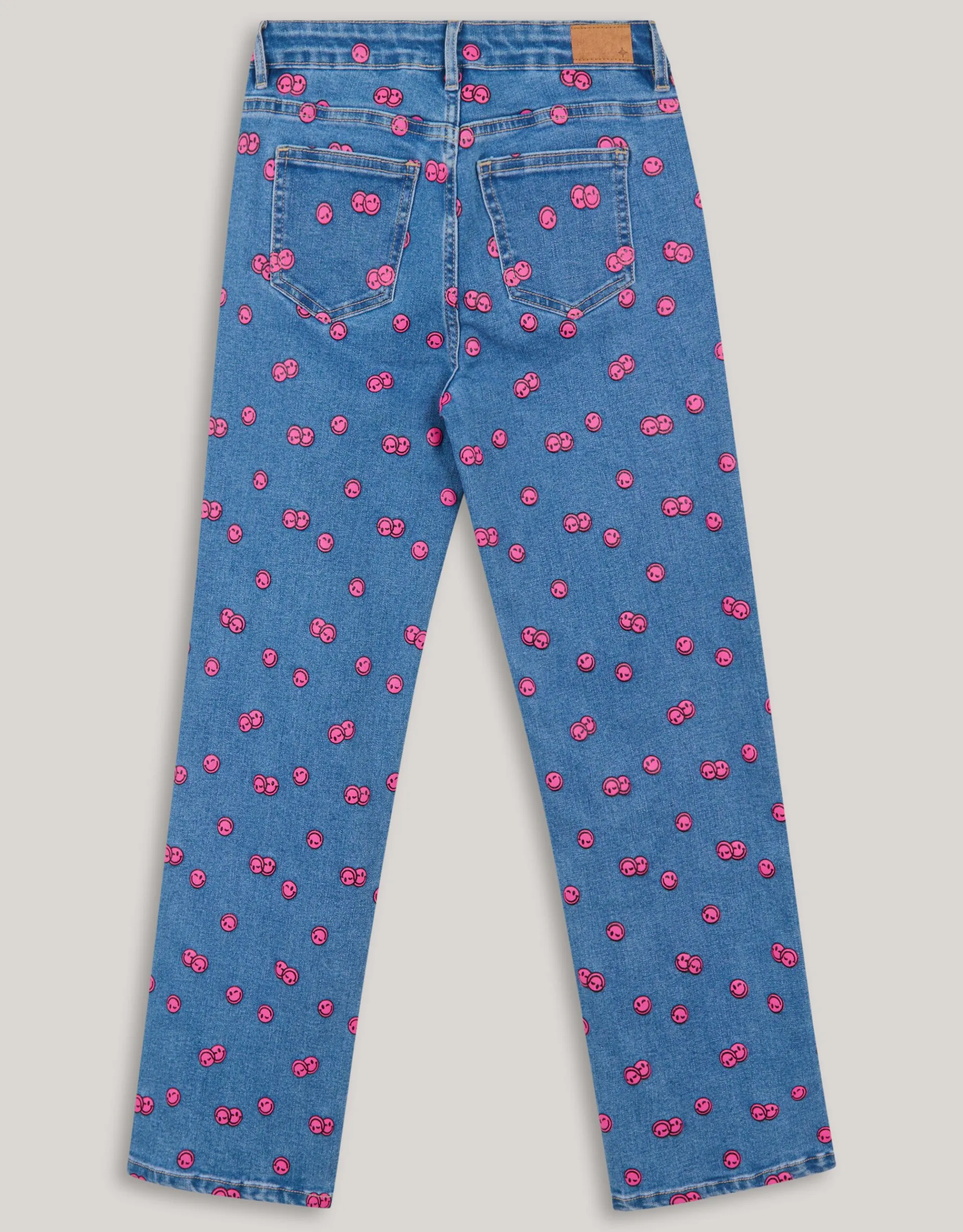 Shoeby Printed Straight Fit Jeans Blauw< Jeans