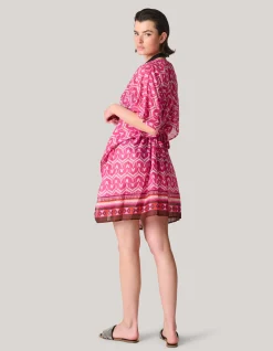 Shoeby Printed Strand Kaftan Roze<DAMES Jurken