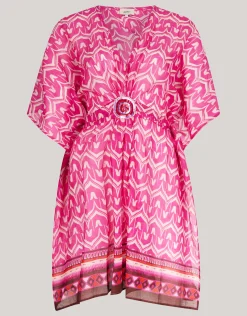 Shoeby Printed Strand Kaftan Roze<DAMES Jurken