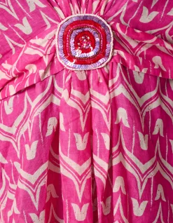 Shoeby Printed Strand Kaftan Roze<DAMES Jurken