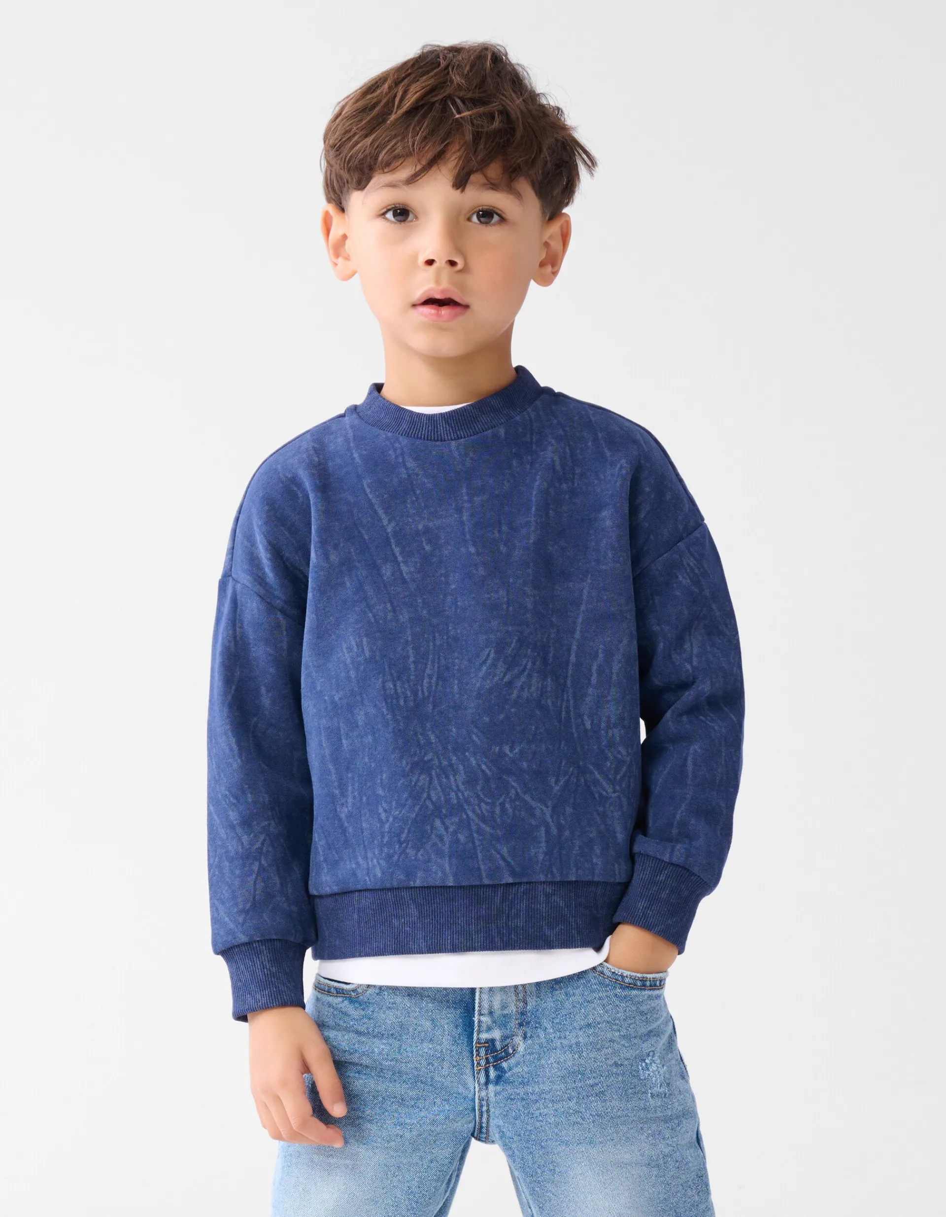 Shoeby Printed Sweater Donkerblauw< Gebreide Truien|Sweaters
