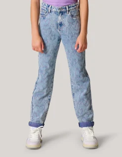 Shoeby Printed Tapered Fit Jeans Blauw< Jeans