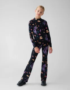Shoeby Printed Top Zwart< Tops Lange Mouw