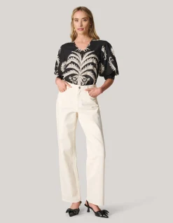 Shoeby Printed Top Zwart<DAMES Tops