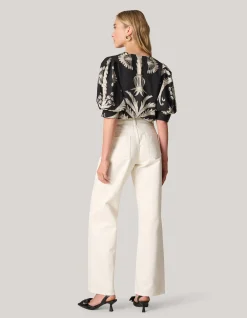 Shoeby Printed Top Zwart<DAMES Tops