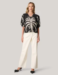 Shoeby Printed Top Zwart<DAMES Tops