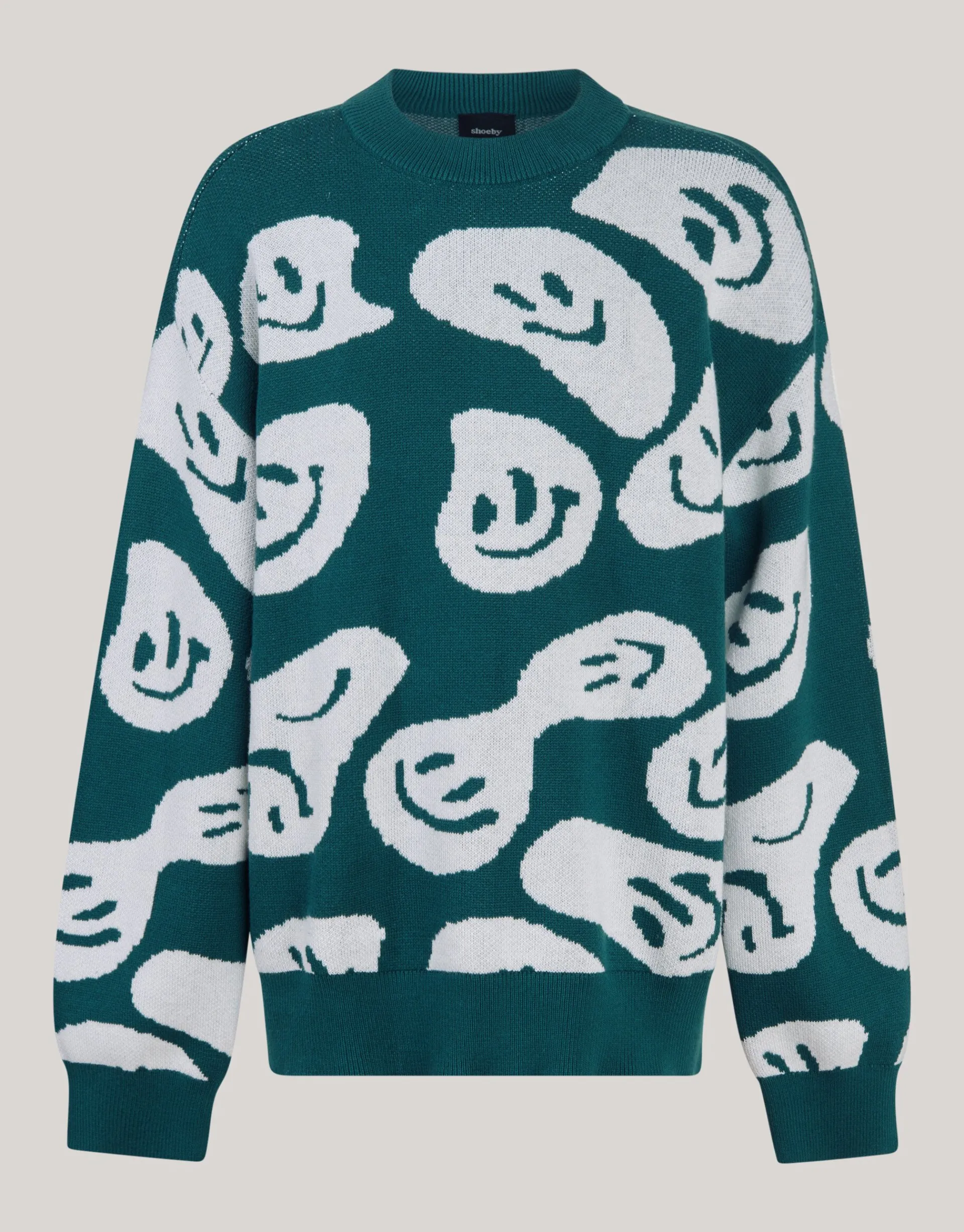 Shoeby Printed Trui Donkergroen< Gebreide Truien