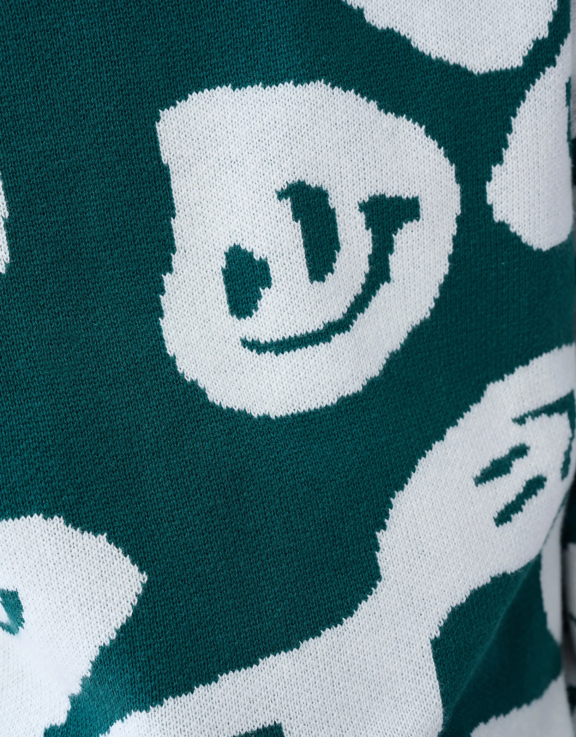 Shoeby Printed Trui Donkergroen< Gebreide Truien