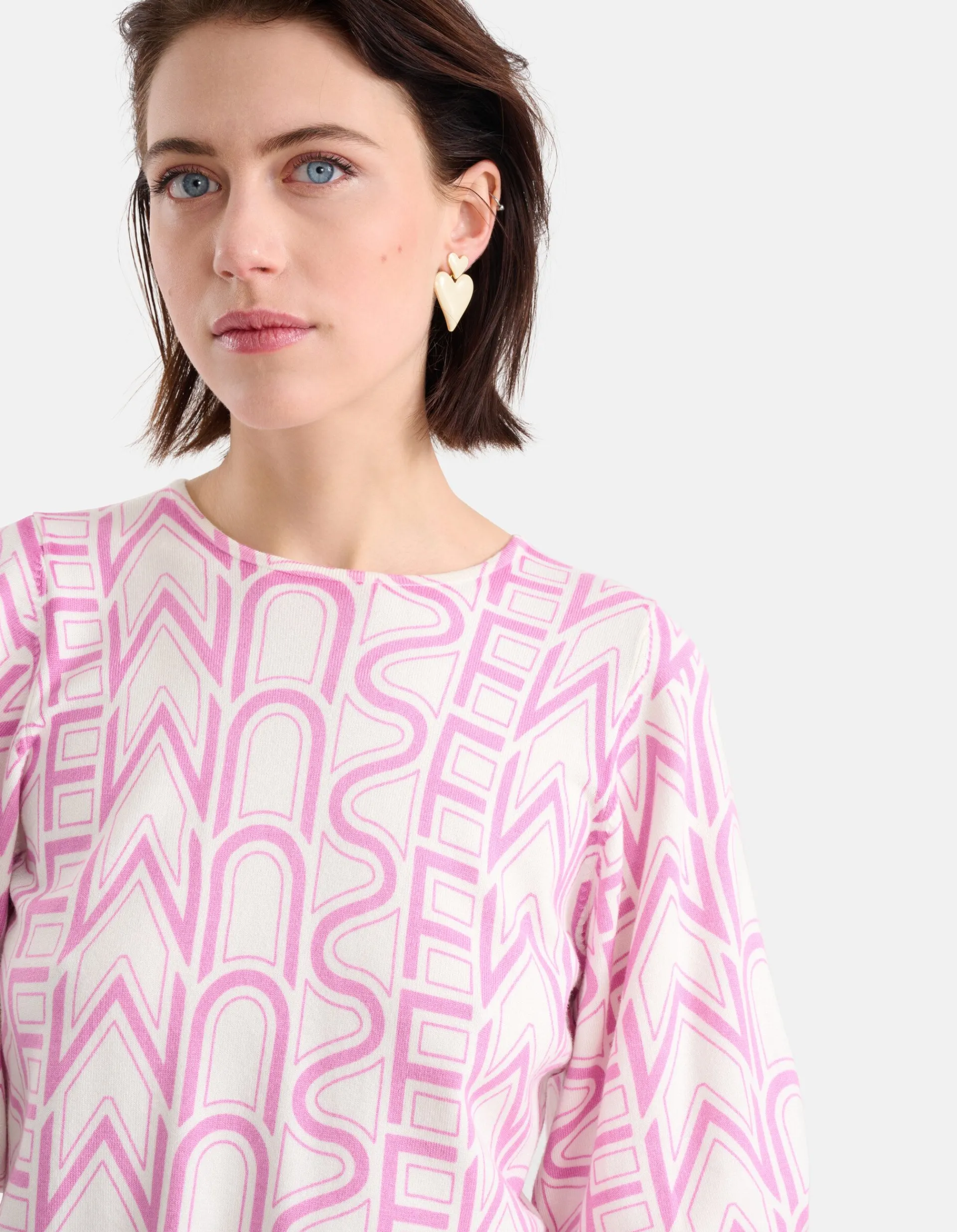 Shoeby Printed Trui Lichtroze<DAMES Truien En Sweaters