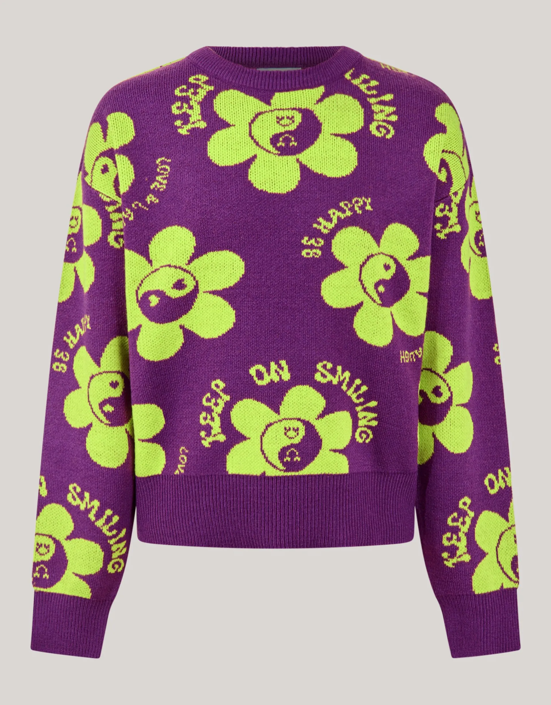 Shoeby Printed Trui Paars< Gebreide Truien