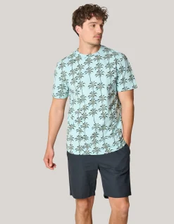 Shoeby Printed T-shirt Lichtblauw<Heren T-Shirts En Polo's