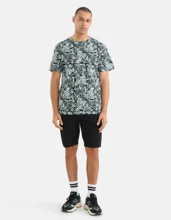 Shoeby Printed T-shirt Lichtgroen<Heren T-Shirts En Polo's
