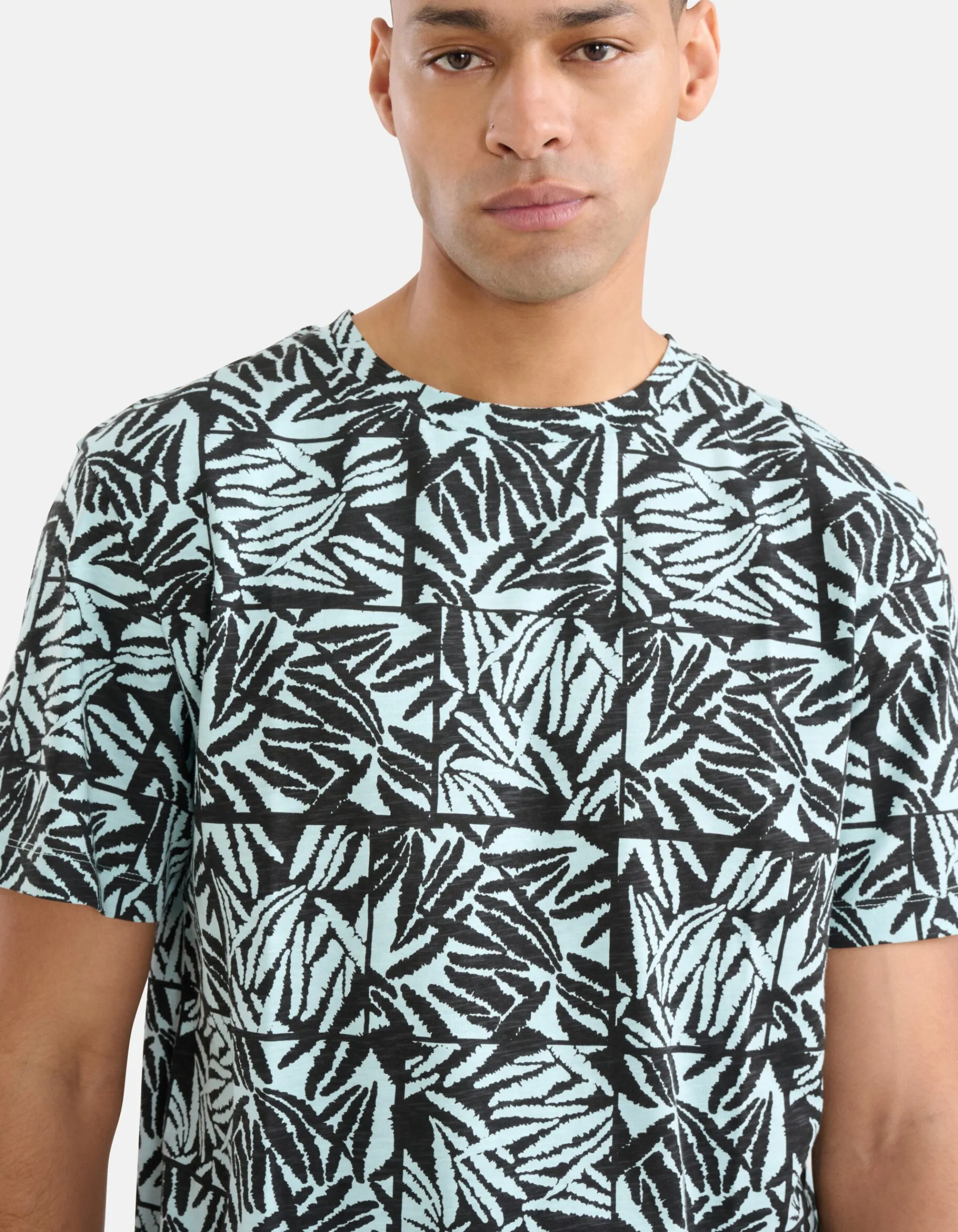 Shoeby Printed T-shirt Lichtgroen<Heren T-Shirts En Polo's