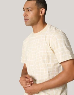 Shoeby Printed T-shirt Zand<Heren T-Shirts En Polo's