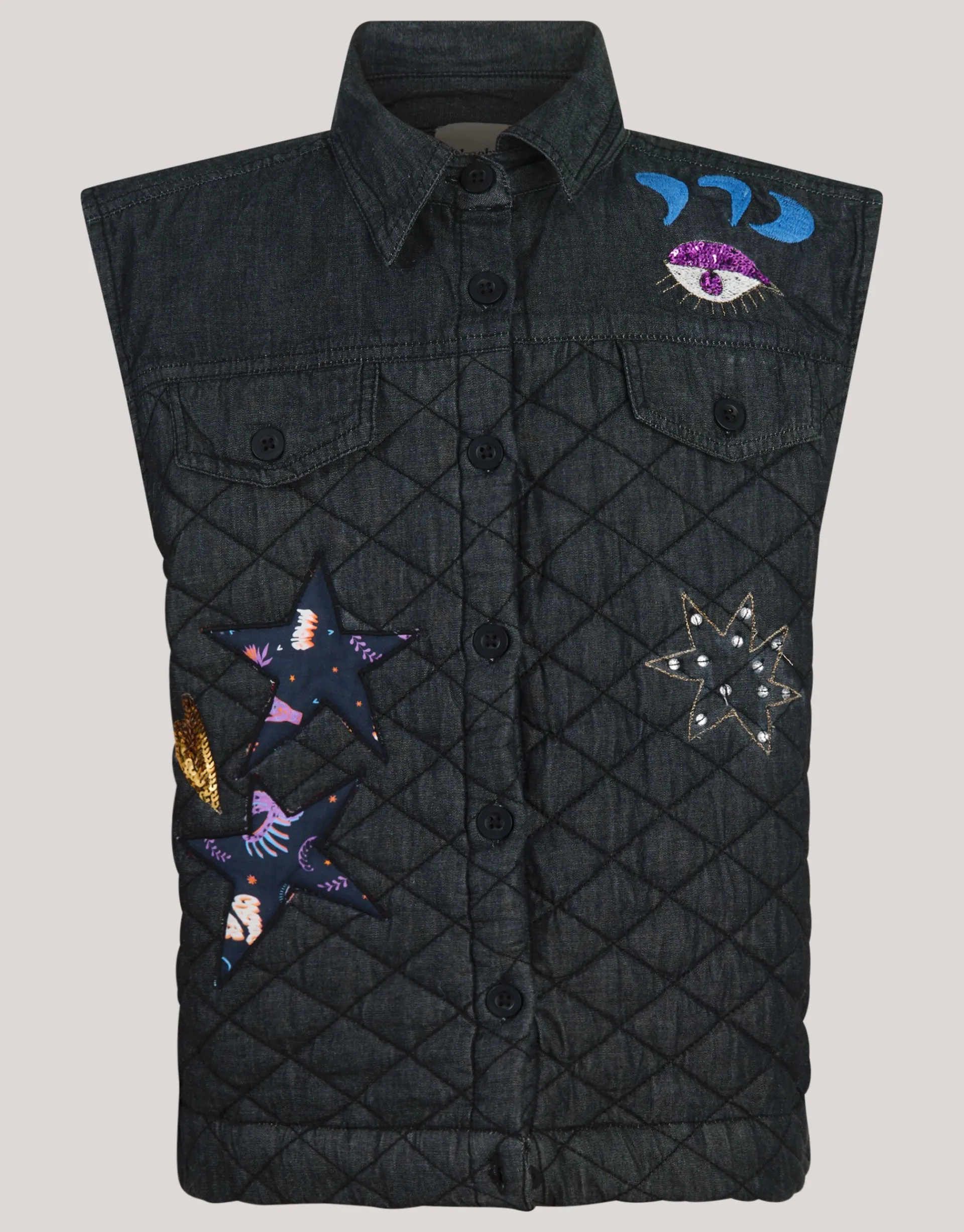 Shoeby Quilted Gilet Donkergrijs< Gilets