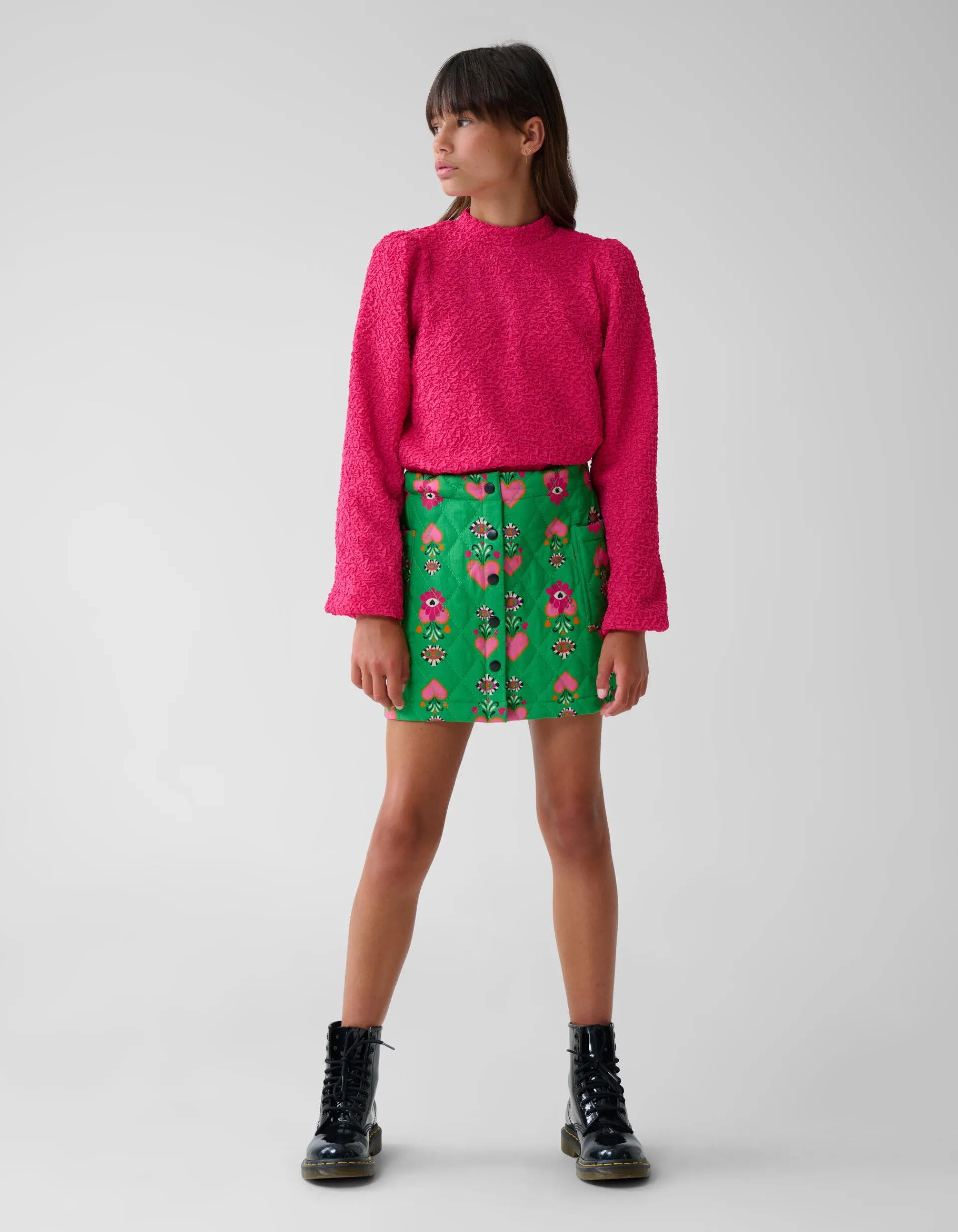 Shoeby Quilted Mini Rok Groen By Lizzy< Rokken