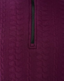Shoeby Quilted Zipper Sweater Donkerrood<Heren Truien En Sweaters