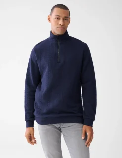 Shoeby Quilted Zipper Trui Donkerblauw<Heren Truien En Sweaters