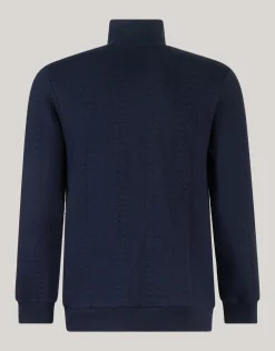 Shoeby Quilted Zipper Trui Donkerblauw<Heren Truien En Sweaters