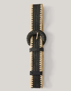 Shoeby Raffia Riem Zwart<DAMES Riemen