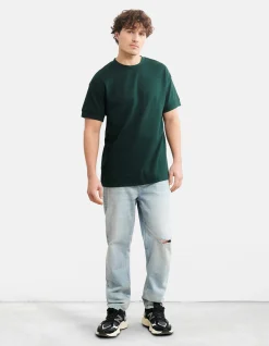 Shoeby Relaxed Fit T-shirt Donkergroen<Heren T-Shirts En Polo's