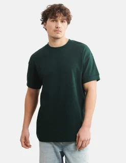 Shoeby Relaxed Fit T-shirt Donkergroen<Heren T-Shirts En Polo's