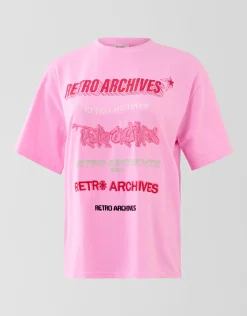 Shoeby Retro Artwork T-shirt Roze<DAMES T-Shirts