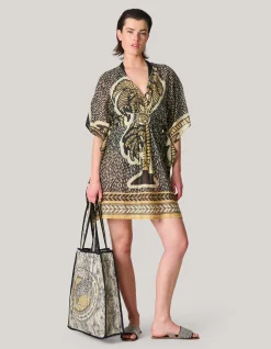Shoeby Reversible Printed Shopper Gebroken Wit/Zwart<DAMES Tassen