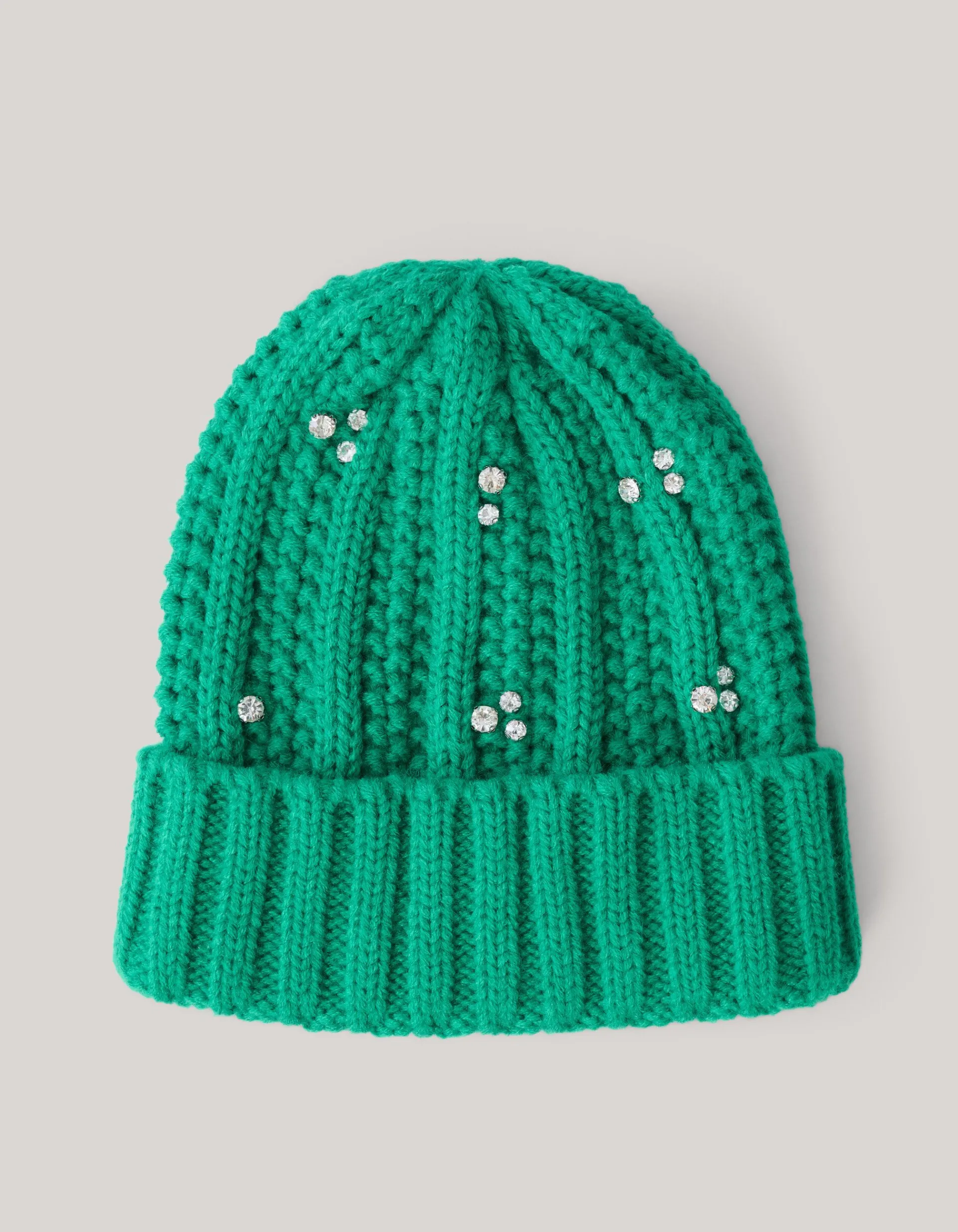 Shoeby Rhinestone Beanie Groen< Mutsen