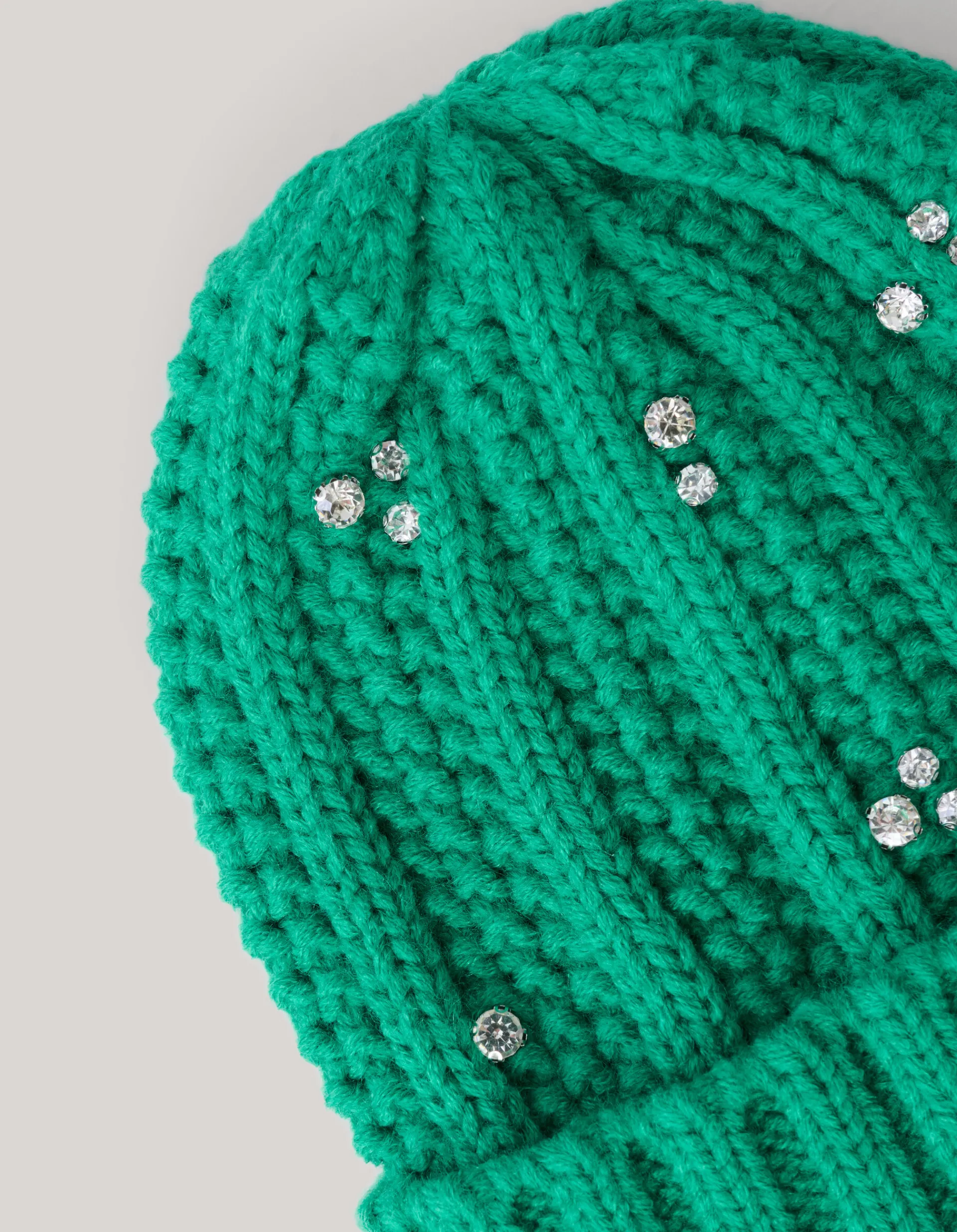 Shoeby Rhinestone Beanie Groen< Mutsen