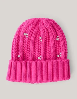 Shoeby Rhinestone Beanie Roze< Mutsen