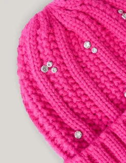 Shoeby Rhinestone Beanie Roze< Mutsen