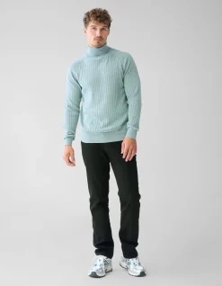 Shoeby Rib Coltrui Lichtgroen<Heren Truien En Sweaters