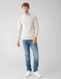 Shoeby Rib Coltrui Zand<Heren Truien En Sweaters