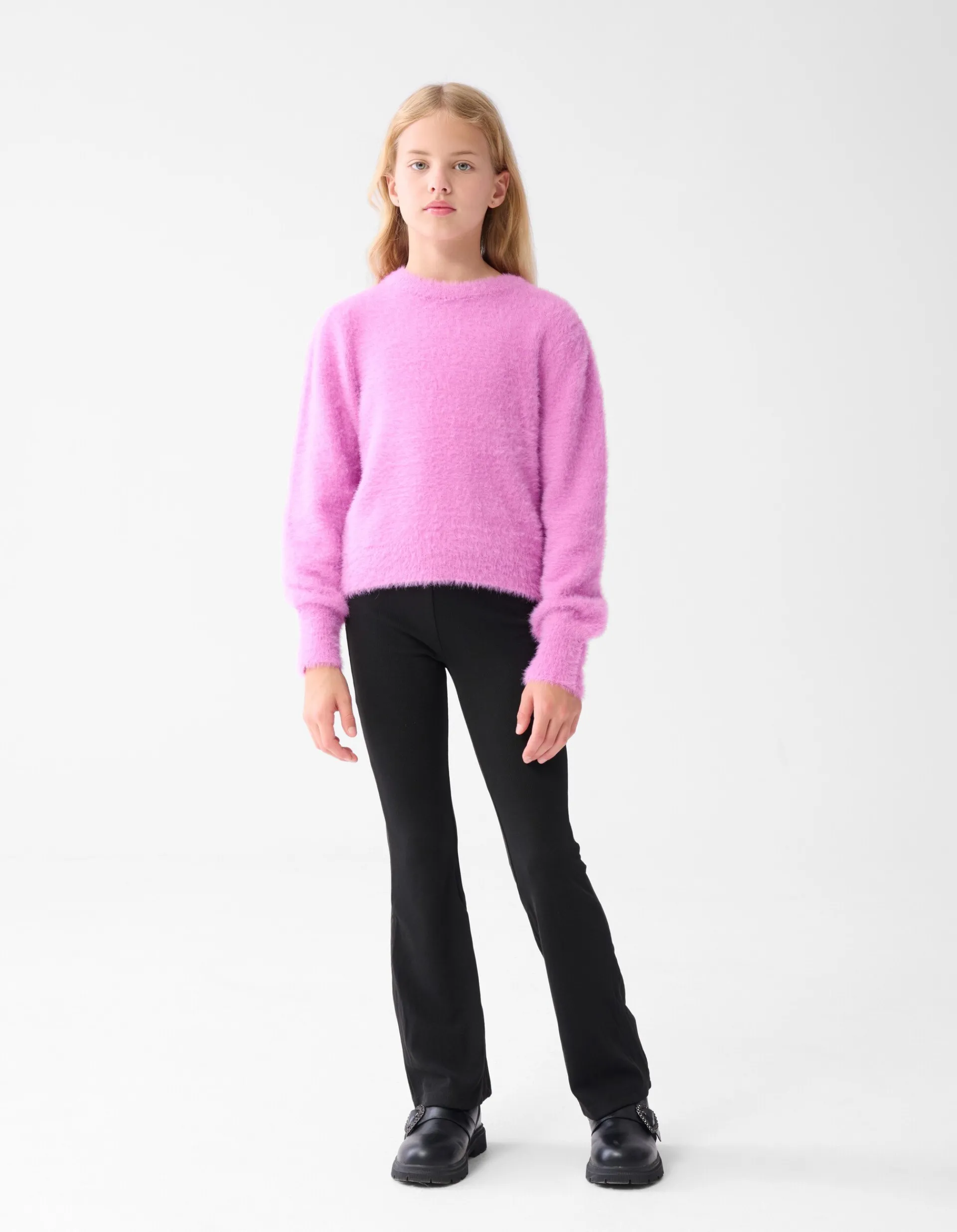 Shoeby Rib Flared Legging Zwart< Broeken
