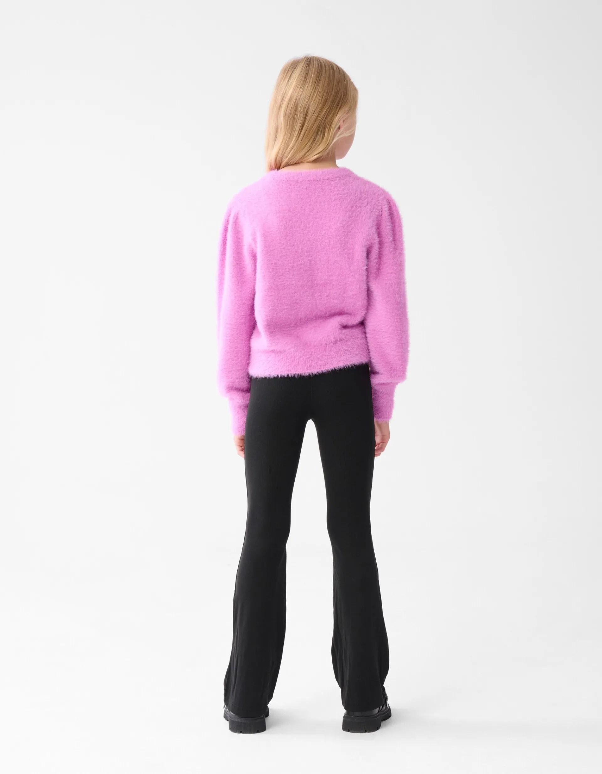 Shoeby Rib Flared Legging Zwart< Broeken