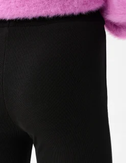 Shoeby Rib Flared Legging Zwart< Broeken