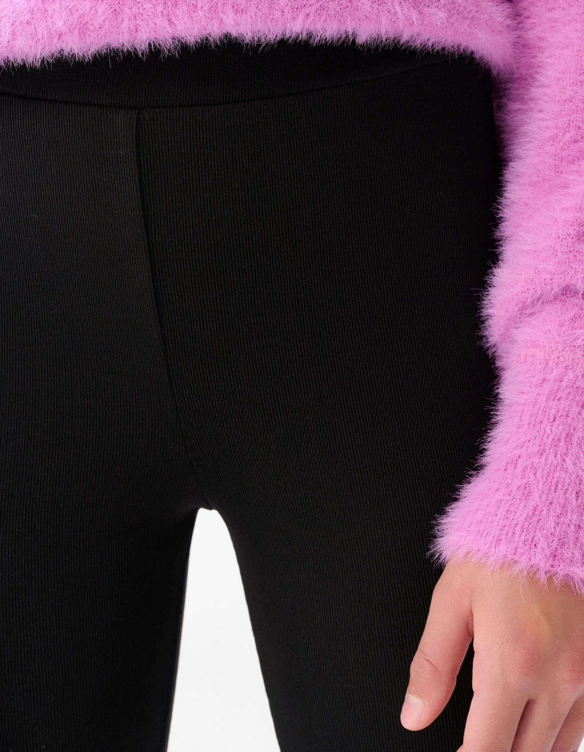 Shoeby Rib Flared Legging Zwart< Broeken