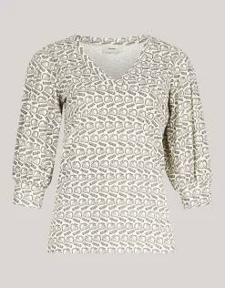 Shoeby Rib Jersey Top Gebroken Wit<DAMES T-Shirts