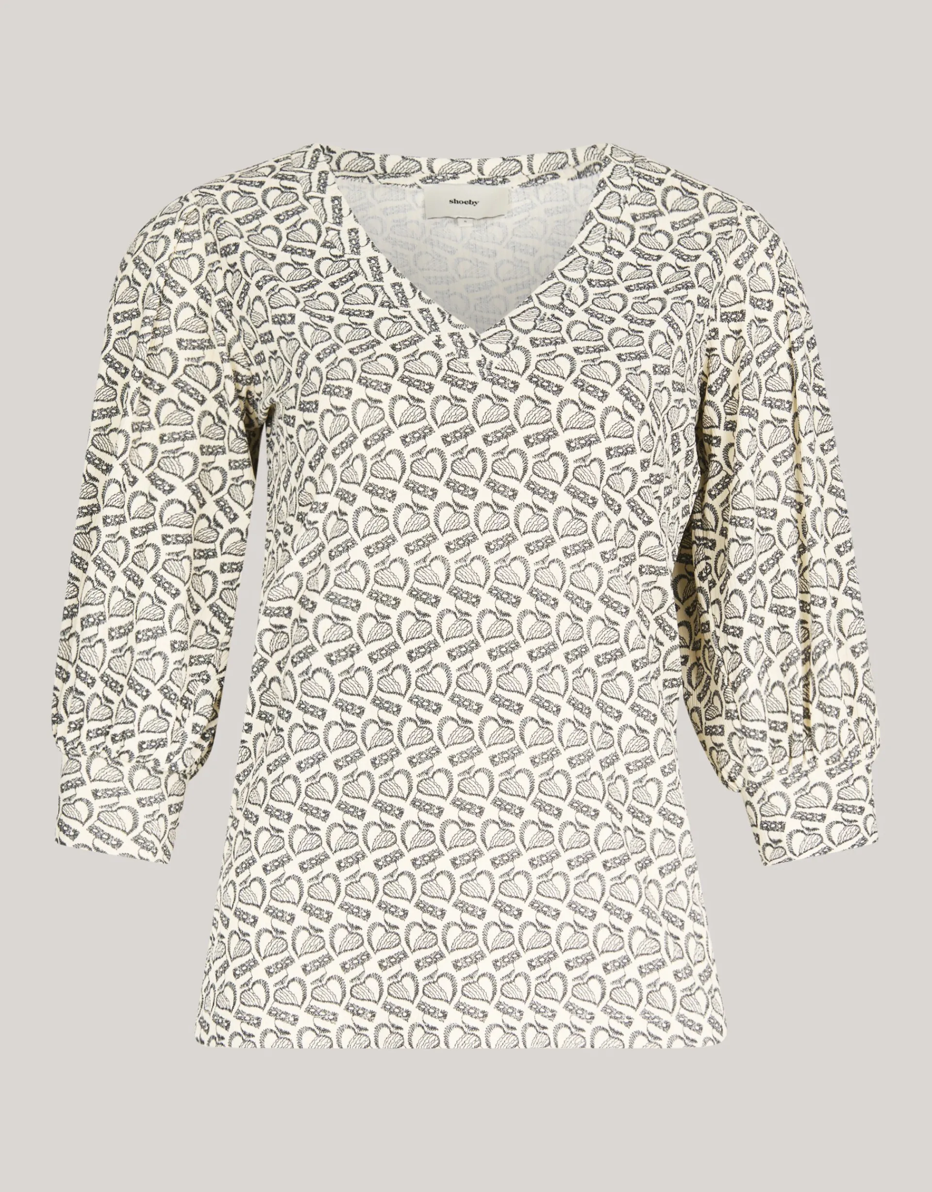 Shoeby Rib Jersey Top Gebroken Wit<DAMES T-Shirts
