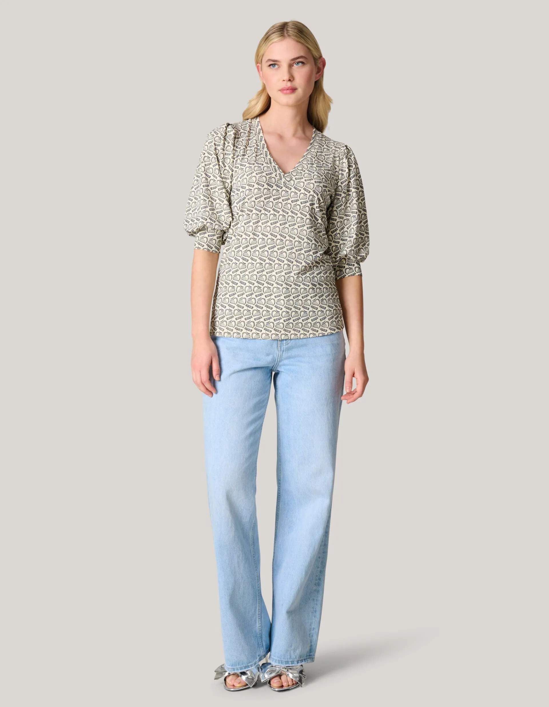 Shoeby Rib Jersey Top Gebroken Wit<DAMES T-Shirts
