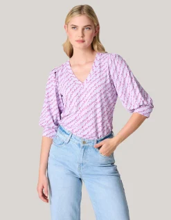 Shoeby Rib Jersey Top Licht Paars<DAMES T-Shirts