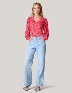 Shoeby Rib Jersey Top Rood<DAMES Tops